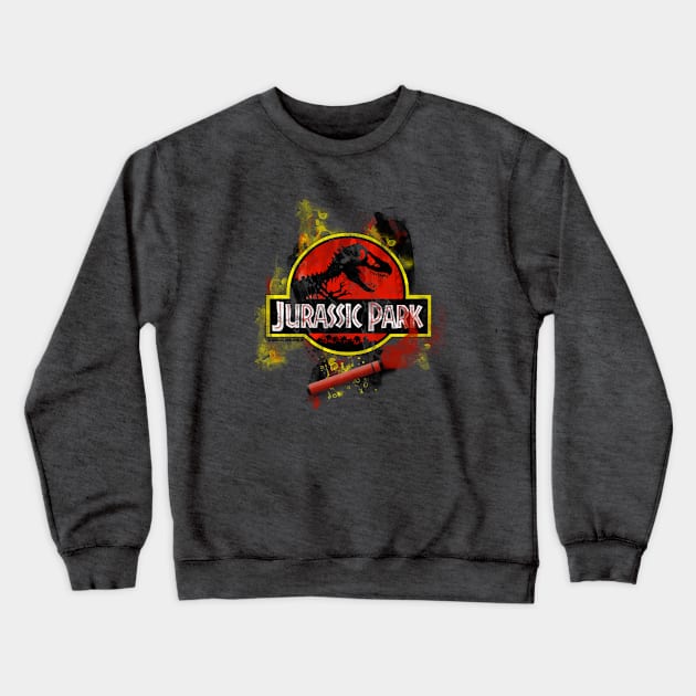 Jurassic - JP T-Rex Movie Flare Logo Crewneck Sweatshirt by Jurassic Merch